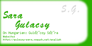 sara gulacsy business card